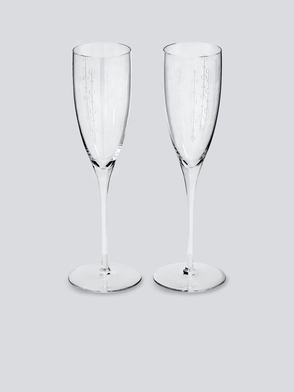 Blue Bar Champagne Flutes - Set of Two